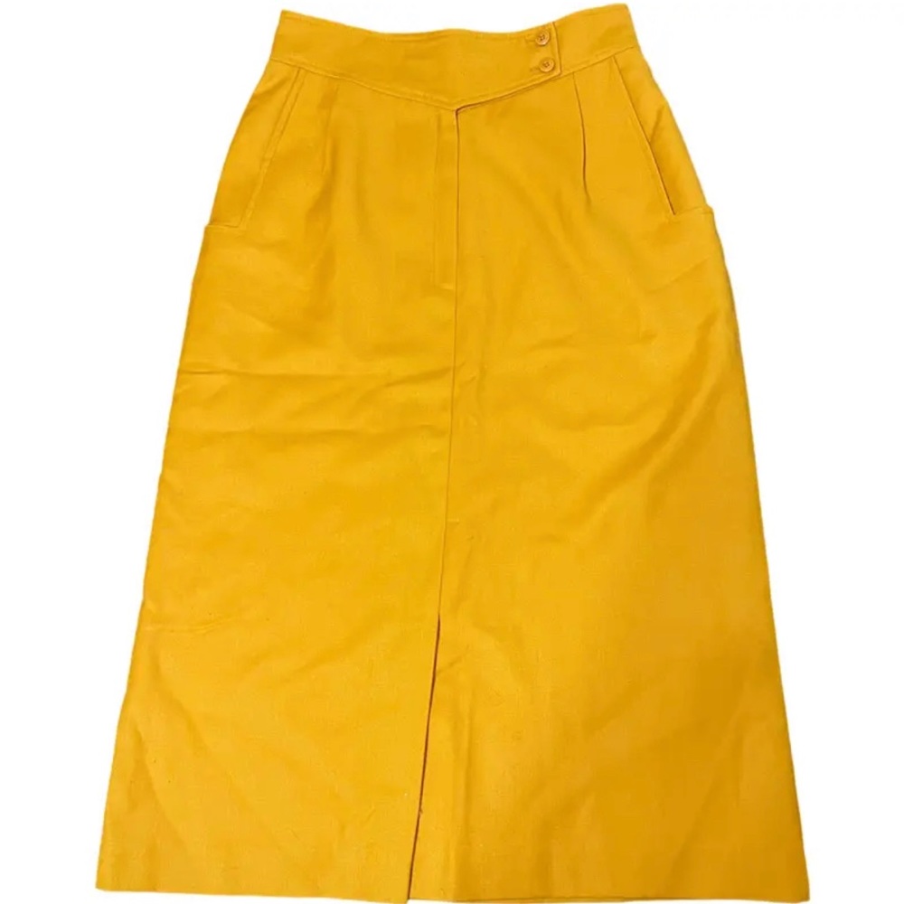 Vintage MISTER LEORNARD yellow/Gold skirt Women Size 12 with pockets